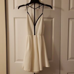 Black and white open back sun dress